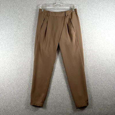 Pantalón harén asimétrico VINCE para mujer talla 2 ribete de cuero marrón topo Foto 1 de 4