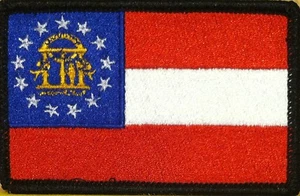 GEORGIA STATE Flag Tactical Patch With Hook Adhesive Fastener BLACK Border #4 - Bild 1 von 1