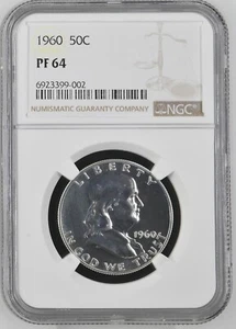 1960 PROOF Franklin Half Dollar Graded (NGC PF64) 50C SILVER US Mint Coin - Picture 1 of 2