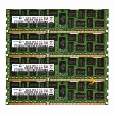 4x 4GB Samsung 2Rx4 PC3-10600R DDR3 1333Mhz 240Pin DIMM ECC-SERVER Memory RAM !W - Image 1 of 4