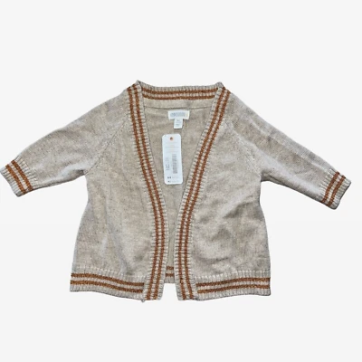 Gymboree Sweater 0-3 Months Cardigan Cream & Metallic Orange - Image 1 of 3