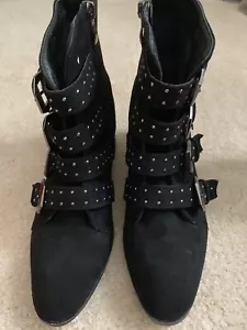 Catherine Malandrino Womens Suede Pointed Toe, Black, Size 6.5 Boots Nordstrom - Picture 1 of 7
