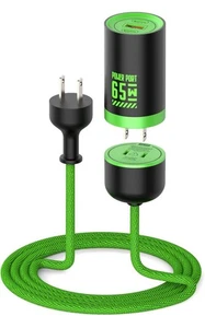 65W GaN Blocco Caricabatterie da Parete Veloce con 2 Porte USB-C e 1 USB-A, 5ft Nylon Exten... - Foto 1 di 8