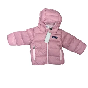 Patagonia Baby Hi-Loft Down Sweater Hoody Puffer Jacket Pink Size 3-6m NEW - Bild 1 von 5