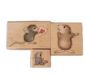 Stampabilities house mouse rubber stamp 3 tiny lot Mudpie tells  mini collection - Picture 1 of 5