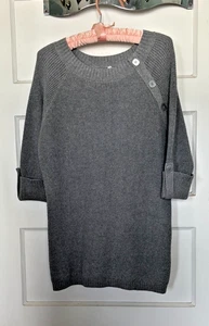 Leo & Nicole Gray Knit Sweater with Button Detail Size PL - Picture 1 of 6