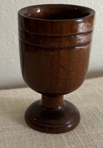 Primitive Hand Turned Wood Treenware Folk Art Goblet ~Boho - Picture 1 of 4
