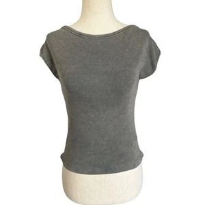 Camicia donna grigio tenue aperta schiena costine effetto invecchiato taglia media | 73-10 - Foto 1 di 6