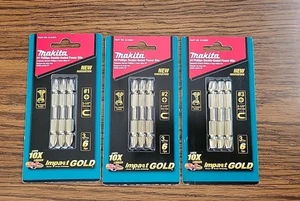 3 Packs Makita Phillips #1 , #2 , #3 Double Ended Power Bits B-34970-86-92 NEW - Picture 1 of 9