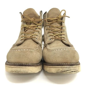 RedWing Boots Suede Beige Classic Moc Toe Boots Size 9.5ED - Picture 1 of 16