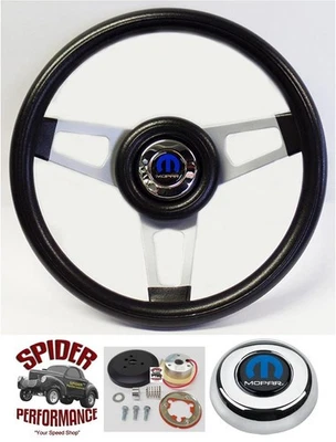 Volante RAM 1970-1987 2x2 13 3/4" botón bocina mopar radios plateados Foto 1 de 4