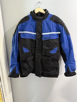 First Gear 乞力马扎罗摩托车夹克蓝色/黑色 XL 码 — 第 1/4 张图片