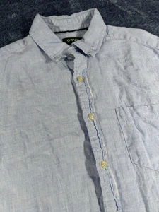 Camisa Orvis Para Hombre Grande Azul Lino Negocios Informal Suelta Bolsillo Relajado - Imagen 1 de 9