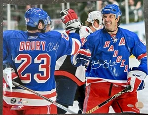 Chris Durry and B. Shanahan dual signed New York Rangers 16 X 20 Fanatics COA - Picture 1 of 6