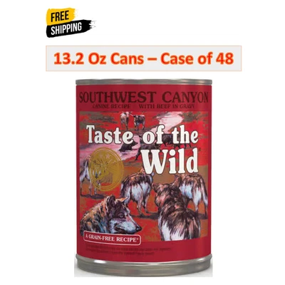 48 Cans,Taste of the Wild Southwest Canyon Canine Recipe Beef Wet, 13.2 oz Case