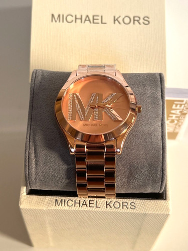 Orologio Donna MICHAEL KORS MK4733 Slim Runway MK Logo Quadrante Tono Oro Rosa