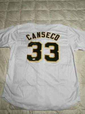 Jose Canseco Autographed Oakland Specialty White Baseball Jersey JSA Certified - Image 1 of 4