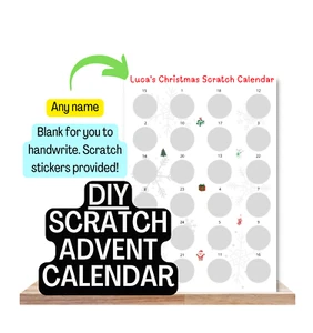 Customised DIY Handwritten Scratch Christmas Advent Card Calendar Personalised - Picture 1 of 1
