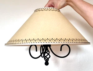 Vintage Pendant Coolie Light Shade Wrought Iron Chandalier Aztec Beige Y2K 90s - Picture 1 of 6