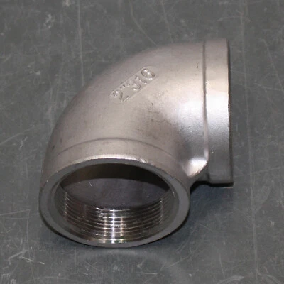 Guardian Stainless Steel 90° Elbow Fitting 6JL08, 2" NPT Pipe, 316 SS, Class 150 - Image 1 of 4