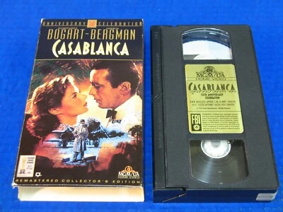 Casablanca (VHS, Tape) 50th Anniversary Edition  Humphrey Bogart Ingrid Bergman - Image 1 of 3