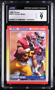 1990 Score #302 Junior Seau Rookie Card HOFer CGC 9 Mint