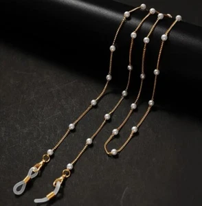 Brillenkette Sonnenbrillenkette Brillen Kette Sommer Premium Gold Perle - Bild 1 von 5