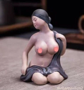 China Yixing Pottery Ceramic Tea Discoloration Pet Naked Girl Statue - Picture 1 of 6