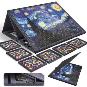 1000 Pieces Jigsaw Puzzle Board with 6 Drawers and Cover, 30"x22" Felt Jigsaw... - Picture 1 of 8