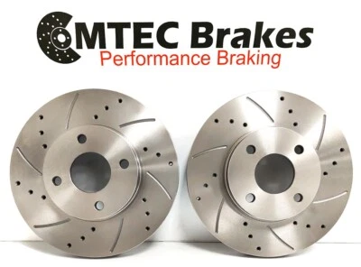 Ford Fiesta ST150 mk6 MTEC Performance Front Brake Discs Drilled & Grooved - Image 1 of 3