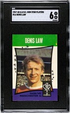 1967-68 DENIS LAW A & BC Star Players Soccer Card #16 SGC 6 EX-NM Man U