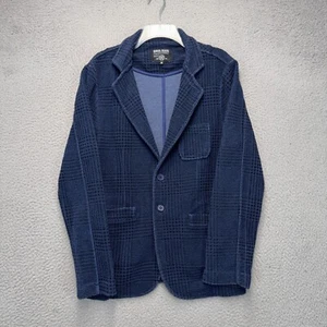 Bros Jeans Blazer Cappotto Sportivo Uomo Blu Medio Waffle Maglia Texturizzata 2 Bottoni - Foto 1 di 12