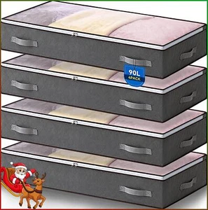 Under Bed Storage Underbed Storage Boxes W/ Lids, Clothes Storage Bag, Organiser - Picture 1 of 22