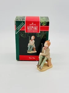 Vintage Hallmark A Christmas Carol  Tiny Tim Porcelain Hanging Ornament 1991 - Picture 1 of 11