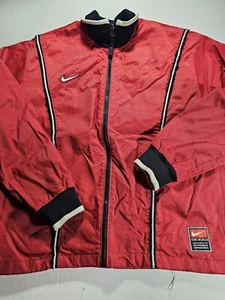Vintage 90s Nike Red Tag Youth Coat Medium 8/10 All Embroidered Swoosh Retro - Picture 1 of 6