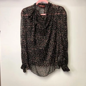 MaxMara 2-Piece Black Silk Blouse with White & Pink Stars NEW with Tags - Picture 1 of 7