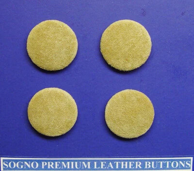 4 Made in USA Khaki color real suede leather covered buttons 23 mm (7/8 inch) - Image 1 of 4