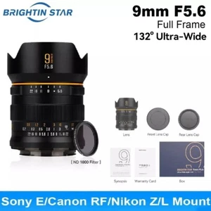 Lente gran angular de fotograma completo Brightin Star 9 mm F5,6 para Canon Nikon Sony E Leica L - Imagen 1 de 9