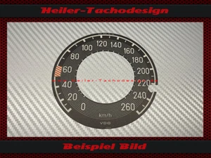 Adesivi su vetro tachimetro per Mercedes W111 W112 Pinna Posteriore W113 SL Pagoda 260 Kmh - Foto 1 di 3