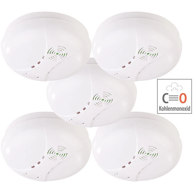 VisorTech Kohlenmonoxid-Melder mit Batterie - Weiss (ZX2918)