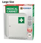 First Aid Large Wall Mount Medical Cabinet Stainless Steel Lockable Safe Box Key