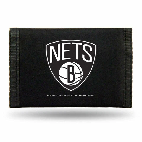 Brooklyn Nets Nylon Tri-Fold Wallet [NEW] MLB Vinyl Trifold Billfold ID Cover