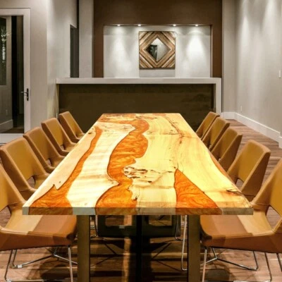 Custom Poplar Luxury Epoxy Resin Dining Table - Natural Charm Meets Modern Desig - Image 1 of 4