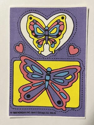 Vintage Mark 1 Scratch Sniff bubblegum Iron-On Sticker BUTTERFLIES Sheets Morgan - Image 1 of 2