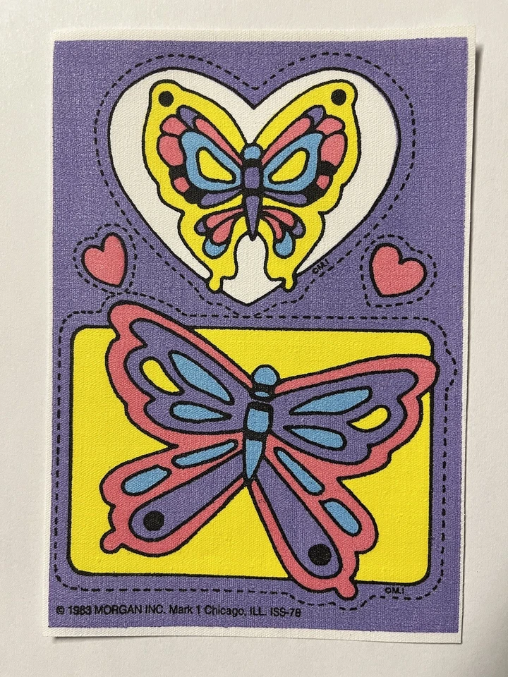 Vintage Mark 1 Scratch Sniff bubblegum Iron-On Sticker BUTTERFLIES Sheets Morgan - Image 1 of 2