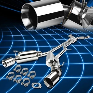 For 09-19 Nissan 370Z Z34 Fairlady Z Dual 4.5" Round Muffler Tip Catback Exhaust - Picture 1 of 5