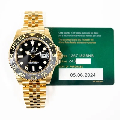 Rolex GMT-Master II 126718GRNR 2024, 40 mm, oro amarillo, bisel negro y gris, J... Foto 1 de 4