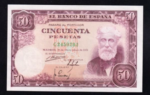 F.C. 50 PESETAS 1951 , SERIE C , S/C- . - Picture 1 of 2