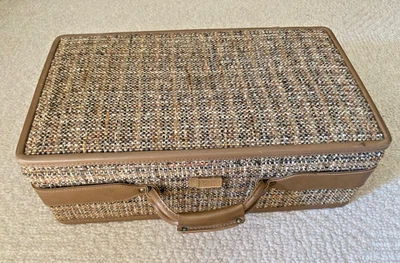 Hartmann Luggage - 21" Belted Leather Tweed Suitcase - Image 1 of 4