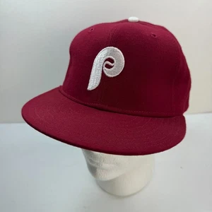 Vintage Philadelphia Phillies Fitted Hat 7 3/8 New Era Pro Model 80s Wool Cap - Picture 1 of 13